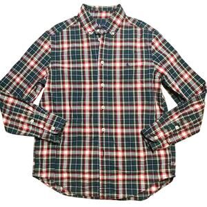 Polo Ralph Lauren Boy's Button-Down Long Sleeve Oxford Shirt sz M (10-12) Madras